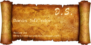 Danis Sándor névjegykártya